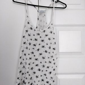 Palm tree white tank top